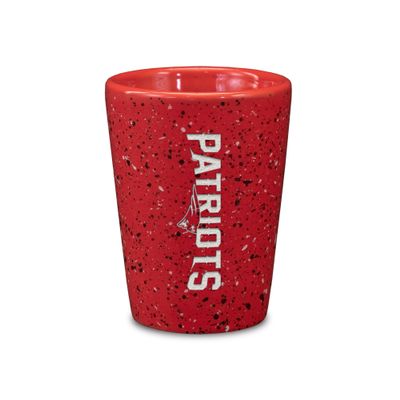 Rico Industries NFL Football New England Patriots 2oz Ceramic Shot Glass for Fans, Laser Engraved In Team Color Single Shot Glass