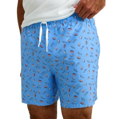 HUK Mens Pursuit Volley Pattern, Quick-Dry Swim Shorts for Men, Marolina Blue 2.0, Small