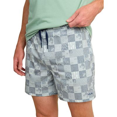 HUK Mens Pursuit Volley Pattern, Quick-Dry Swim Shorts for Men, Harbor Mist 2.0, XX-Large