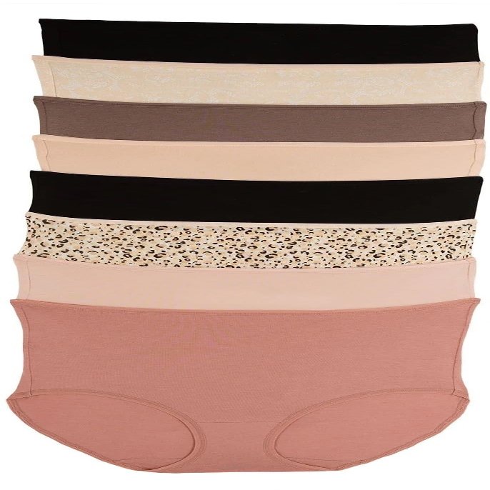 Felina Womens 8 Pack Cotton Modal Stretch Hi-Cut Brief (US, Alpha, Small, Regular, Regular, Warm Animal Prints/Spring Flowers)