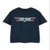 Top Gun Boys T-Shirt | Kids Short Sleeve Graphic Tee in Blue | Maverick & Goose Fighter Pilot Aircraft Childrens Apparel Top, 9-10 Years view 1