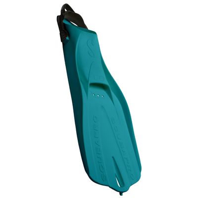 SCUBAPRO GO Travel Scuba Fin Set, Open Heel, Turquoise Fin with Black Bungee Strap for Snorkeling, Diving and Swimming, 3X-Small