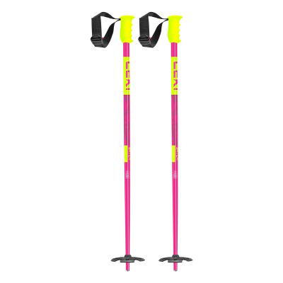 LEKI SWTCH Pow Lightweight Aluminum Ski Poles for Alpine Skiing - Pink-Neon Yellow - 135