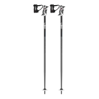 LEKI Bold Lite S Lightweight Aluminum Ski Poles for Alpine Skiing - Anthracite-Blue - 135