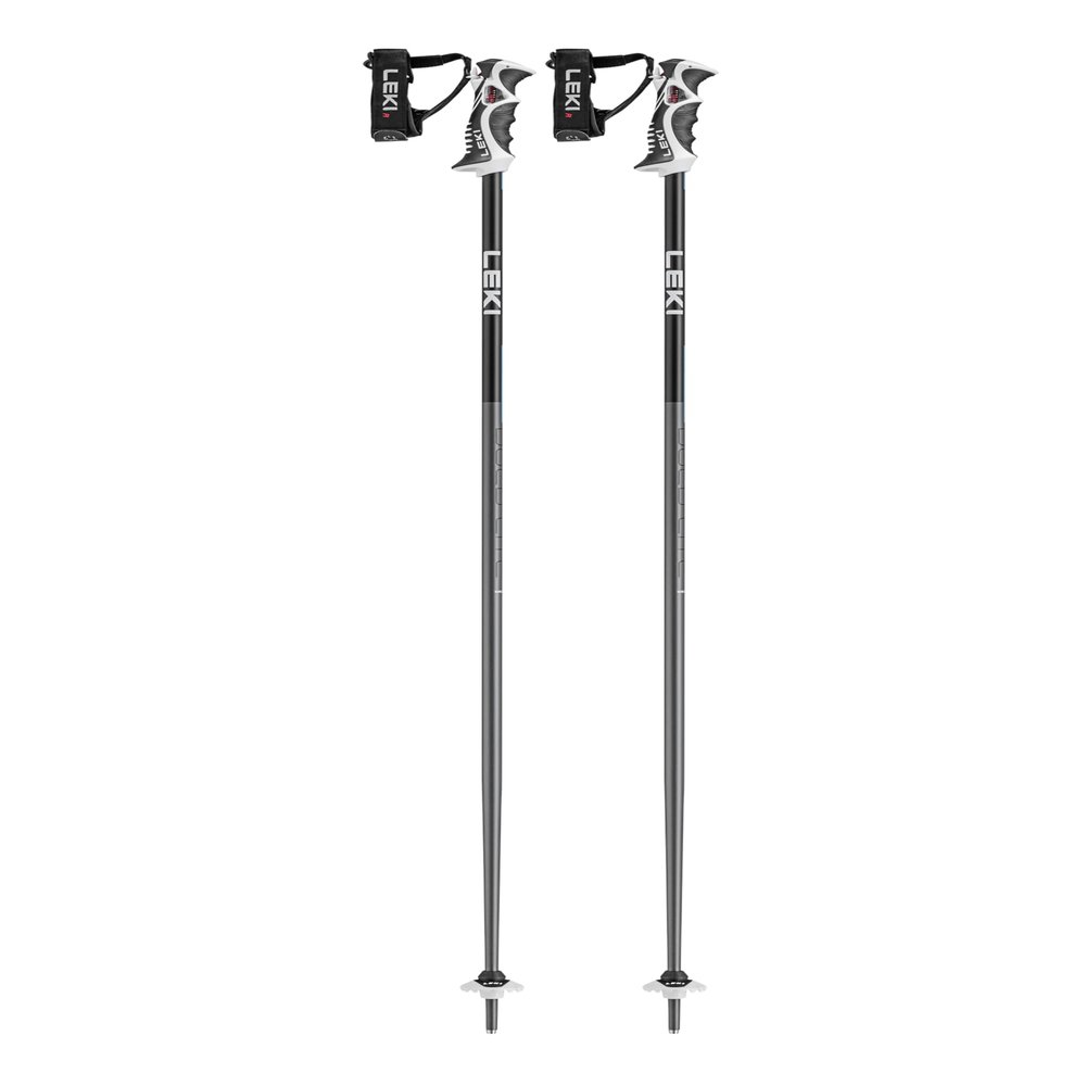 LEKI Bold Lite S Lightweight Aluminum Ski Poles for Alpine Skiing - Anthracite-Blue - 135