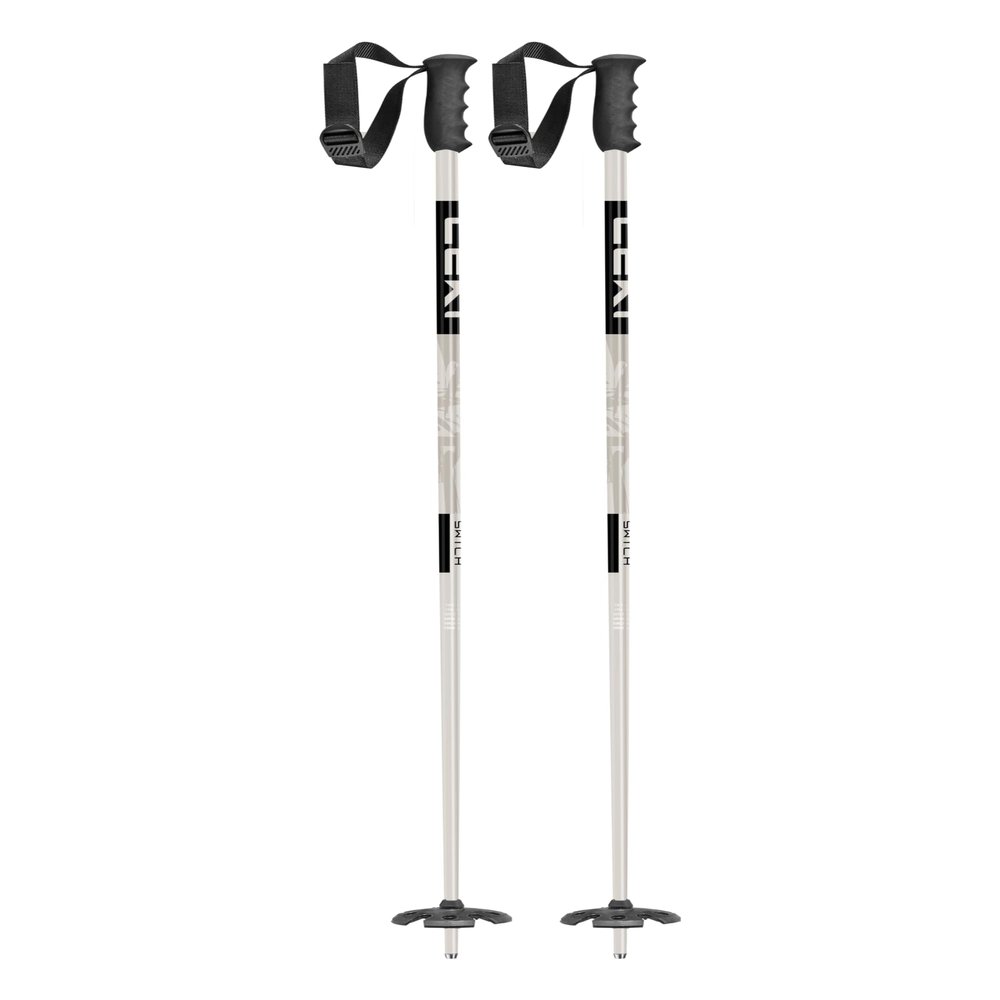 LEKI SWTCH Pow Lightweight Aluminum Ski Poles for Alpine Skiing - Gray-Sand-Black - 115