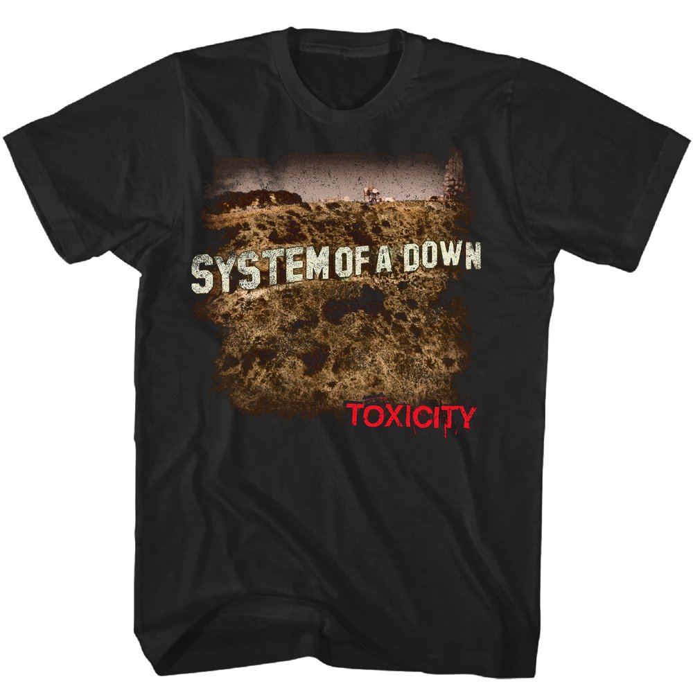2Bhip System of A Down Toxicity Adult Black Short Sleeve T Shirt Nu Metal Graphic Tees