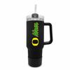 Campus Colors Collegiate 40oz Stainless Steel Travel Tumbler with Handle for Mom - Vacuum Insulated, Dual Lid & Straw, For Parents (Oregon Ducks - Black) view 1