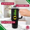Campus Colors Collegiate 40oz Stainless Steel Travel Tumbler with Handle for Mom - Vacuum Insulated, Dual Lid & Straw, For Parents (Oregon Ducks - Black) view 3