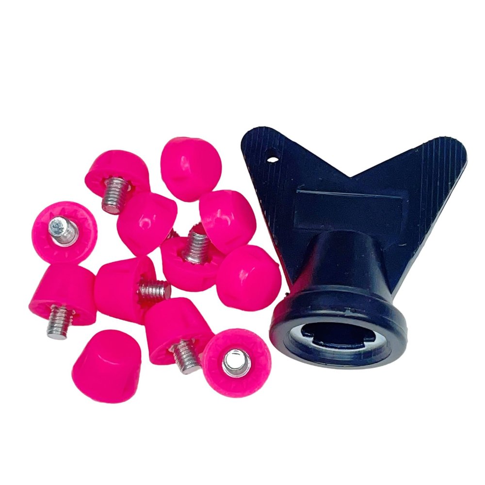 LEYILE 12Pcs/Set Football Studs Replacement Safety Football Studs Football Boot Studs for Adults Kids Boy Girl Shoes, Pink-7mm
