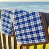 Canvas Camp Blanket  Waterproof Outdoor Blanket, Waxed Canvas with Water Repellent Backing, Bushcraft & Campfire Friendly, Ideal for Camping, Hiking, Beach, Picnic & Festivals (Blue/White, Regular) view 3