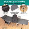 ZONETECH Folding Outdoor Camping Travel Cot and Cot Pad -Lightweight Portable Heavy Duty Adult & Kids Large Pocket and Cushion (Gray & Black, 2-Pack) view 3