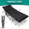 ZONETECH Folding Outdoor Camping Travel Cot and Cot Pad -Lightweight Portable Heavy Duty Adult & Kids Large Pocket and Cushion (Gray & Black, 2-Pack) view 4