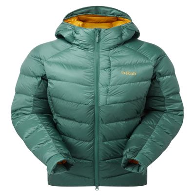 Rab Women's Glaceon Pro Jacket - Lightweight Down Coat for Hiking, Climbing, & Mountaineering - Eucalyptus/Green Slate - Small