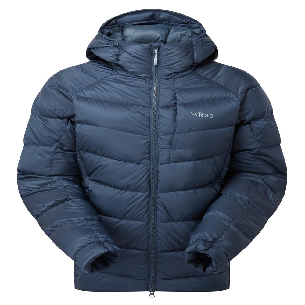 Rab Women's Glaceon Pro Jacket - Lightweight Down Coat for Hiking, Climbing, & Mountaineering - Tempest Blue - X-Small