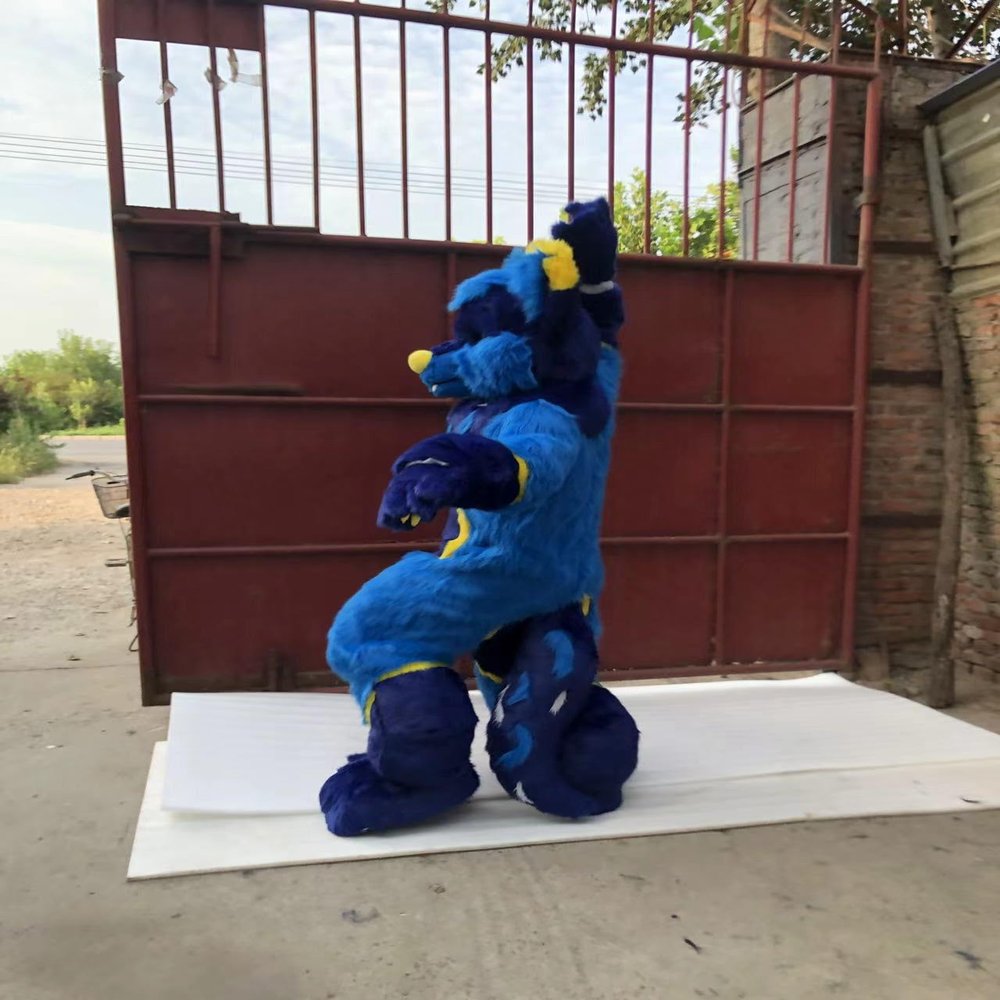 FurryMascot New Puppy Digitigrade Prop Fursuit Kigurumi Furry Fursona Costume Furries Size L, Blue
