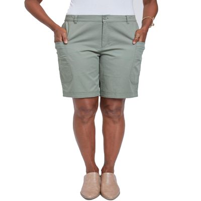 Royalty For Me Women's Wide Leg Bermuda Shorts with Big Pockets; Fern, XL