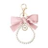 Pink Bow Pearl Wristlet Keychain for Wallet Keys Keychains Accessories for Women Girls Bow Keychain Wristlet for Bag Purse Pearl Beaded Keychain Bracelet for Women Teens Girls view 1