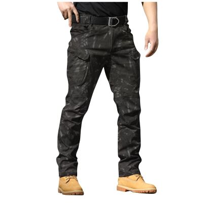 Military Cargo Pants for Men Hiking Fishing Security Stretchy Breathable Lightweight Hot Weather Work Construction Camouflage Flexcamo - Tactical Waterproof Pants Multi XXL