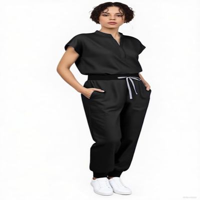 UnionMed Tech Slim Scrubs Stretch Top & Jogger Scrub Pants with Multi Pocket Yoga Waistband