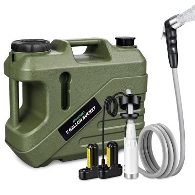 SPACEREST Portable Shower for Camping with Integrated Design  Spill-Resistant, Electric Camping Shower, 5-Gallon Food-Grade Water Jug for Outdoor, Beach, Hiking, Dog Wash, 2 Batteries