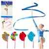 KOOFUR Dance Ribbons Dance Ribbon 2M/4M Streamer Twirling Rod Stick for GYM Training Colorful Gym Ribbons Rhythmic Art Gymnastic Ballet(04,2M) view 2