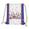 PJHEQOXE Father Christmas Print Drawstring Bag American Flag Casual Backpack Sport Gym Foldable Sackpack for Girls Boys Lightweight Swimming Hiking Camping Bag White view 3