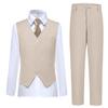 Boys Suit Wedding Suits Vest and Pants Set for Toddler Little Boy Kids Prom Tuxedo Suit Slim Fit Ring Bearer Outfit Dress Clothes 5T Light Champagne view 1