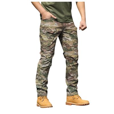 Military Cargo Pants for Men Hiking Fishing Security Stretchy Breathable Lightweight Hot Weather Work Construction Camouflage Flexcamo - Tactical Waterproof Pants Multi L
