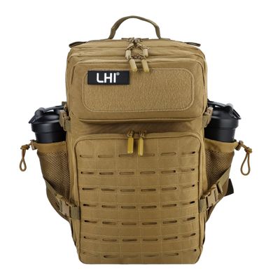 LHI Tactical Military Backpack for Men and Women 45L Large Molle Army Assault Pack 3 Day Travel Backpacks - Khaki