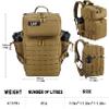 LHI Tactical Military Backpack for Men and Women 45L Large Molle Army Assault Pack 3 Day Travel Backpacks - Khaki view 3