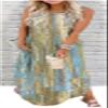 Women's Floral Boho Summer Dresses Casual Loose Sundress Long Dresses Striped Sleeveless Beach Maxi Dresses with Pockets(Small,Dot Multicolor3) view 2