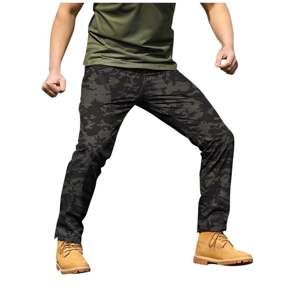 Military Cargo Pants for Men Hiking Fishing Security Stretchy Breathable Lightweight Hot Weather Work Construction Camouflage Flexcamo - Tactical Waterproof Pants Multi XXL