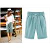 Generic Bermuda Shorts for Women Knee Length Plus Size Drawstring Shorts Elastic Waist Summer Beach Shorts Vacation Outfits Mint Green, 4X-Large view 2