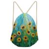 PJHEQOXE Oil Painting Drawstring Bags Unique Party Favors Bag String Bags Small Cinch Bags Candy Snack Storage Bag Travel Camping Drawstring Sunflower view 1