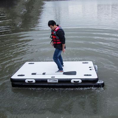 NineFit Basics Floating Inflatable Dock Platform w/Paddles and Pumps for Beach Lake Pool Ocean - Large Portable Fishing Raft Mat with Dock Islands