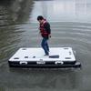 NineFit Basics Floating Inflatable Dock Platform w/Paddles and Pumps for Beach Lake Pool Ocean - Large Portable Fishing Raft Mat with Dock Islands view 1