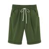 Generic Bermuda Shorts for Women Knee Length Plus Size Drawstring Shorts Elastic Waist Summer Beach Shorts Vacation Outfits Army Green, Small view 1