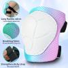Gradient Color Kids Protective Gear Set Knee Pads for Kid 2-14 Years,W/ Adjustable Strap Kids/Youth Knee Pads Elbow Pads Wrist Guards Set for Inline Roller Skates,Cycling,BMX Bike,Skateboard,Scooter view 3