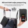 RFID Blocking Family Passport Holder Wallet 6,Premium Leather Travel Document Organizer for Women and Men,Travel Wallet for Credit Card(Black) view 2