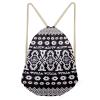 PJHEQOXE Aztec Totem Drawstring Bag Beach Backpack Casual Gym Sackpack for Girls Boys Lightweight Yoga Sport Foldable Bag Black White view 1