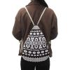 PJHEQOXE Aztec Totem Drawstring Bag Beach Backpack Casual Gym Sackpack for Girls Boys Lightweight Yoga Sport Foldable Bag Black White view 2