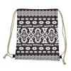 PJHEQOXE Aztec Totem Drawstring Bag Beach Backpack Casual Gym Sackpack for Girls Boys Lightweight Yoga Sport Foldable Bag Black White view 3