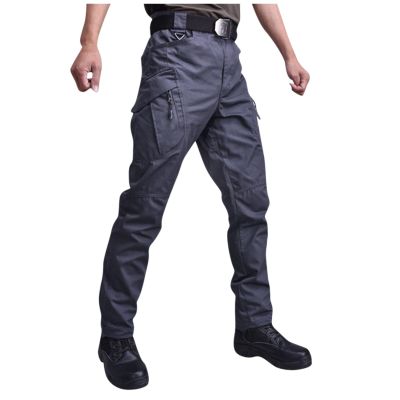 Military Cargo Pants for Men Hiking Fishing Security Stretchy Breathable Lightweight Hot Weather Work Construction Camouflage Flexcamo - Tactical Waterproof Pants Greys M