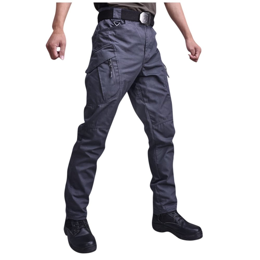 Military Cargo Pants for Men Hiking Fishing Security Stretchy Breathable Lightweight Hot Weather Work Construction Camouflage Flexcamo - Tactical Waterproof Pants Greys M