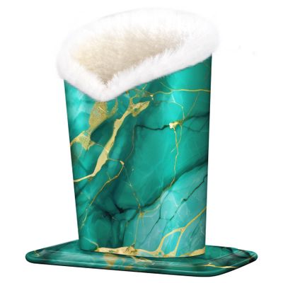 Aatacas Plush Lined Eyeglasses Holder, PU Leather Glasses Stand Case (Green Quicksand)