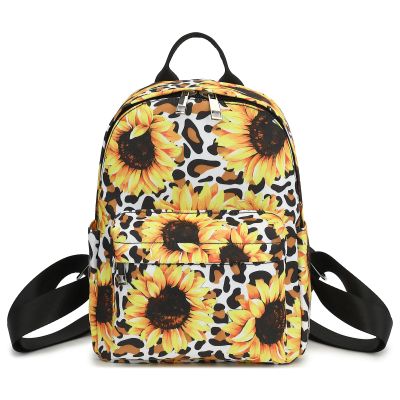 Leopard Sunflower Mini Backpack Women Girls, Small Backpack Purse for Adults Teens Kids School Travel