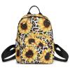 Leopard Sunflower Mini Backpack Women Girls, Small Backpack Purse for Adults Teens Kids School Travel view 1