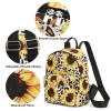 Leopard Sunflower Mini Backpack Women Girls, Small Backpack Purse for Adults Teens Kids School Travel view 4