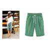 Generic Bermuda Shorts for Women Knee Length Plus Size Drawstring Shorts Elastic Waist Summer Beach Shorts Vacation Outfits Green, 4X-Large view 2